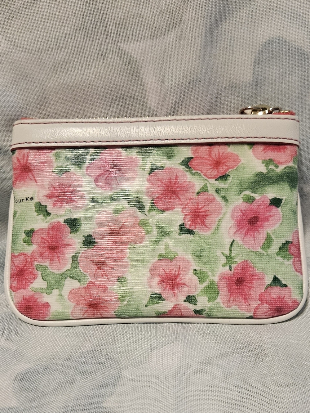 Dooney and Bourke Pink Petunias Mini Barrel Bag Large Slim Wristlet, Medium Case - Picture 10 of 12